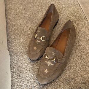 Brown and Gold Moccasins with Soft Suede Material